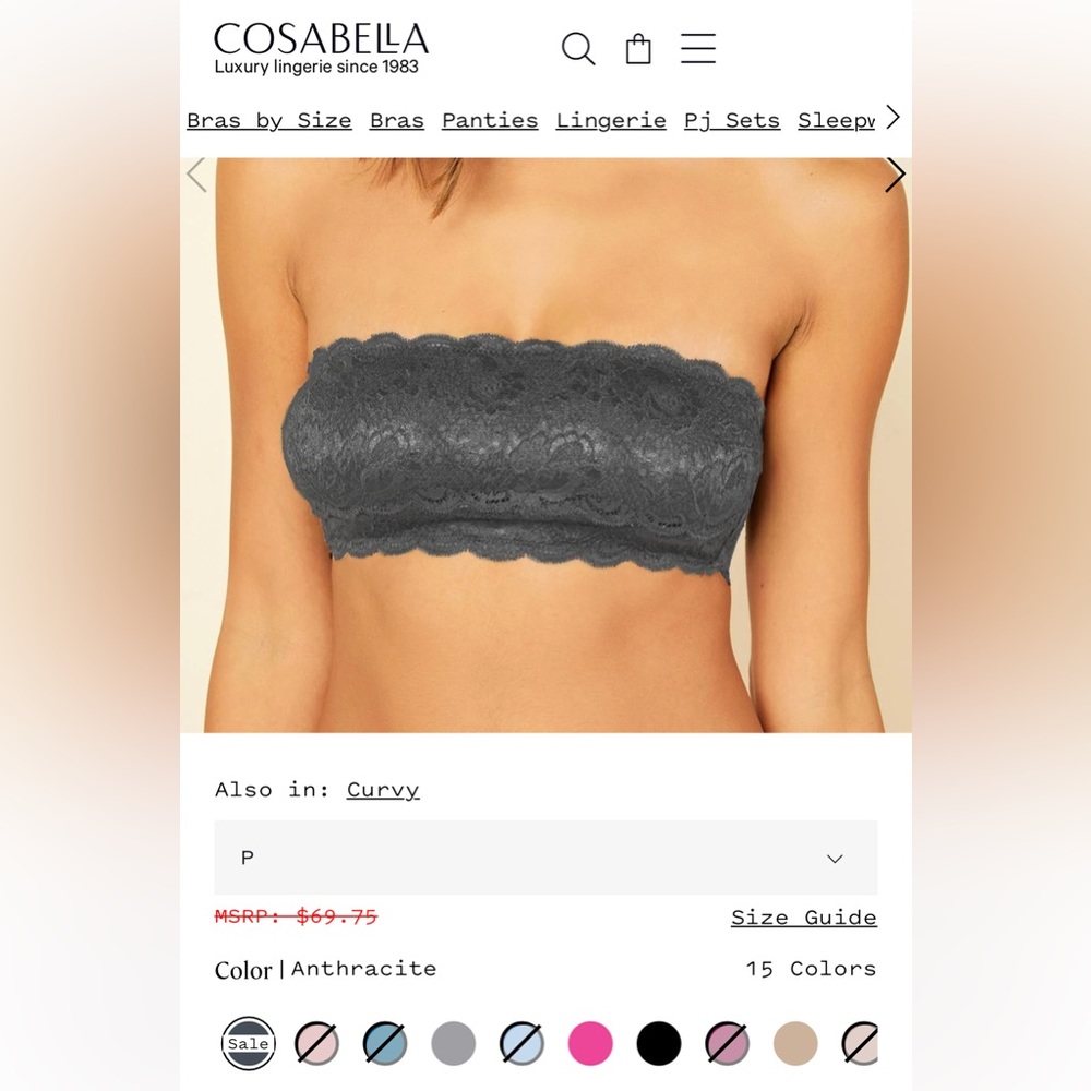 COSABELLA for /BANANA REPUBLIC Never Say Never Flirtie Bandeau Bra in anthracite - Picture 7 of 7